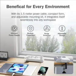 Listwa zasilająca biurkowa DIGITUS 3 gniazda Schuko, 2x | PartsPC.pl