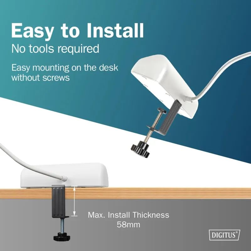 Listwa zasilająca biurkowa DIGITUS 3 gniazda Schuko, 2x | PartsPC.pl