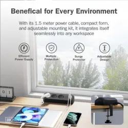 Listwa zasilająca biurkowa DIGITUS 3 gniazda Schuko, 2x | PartsPC.pl