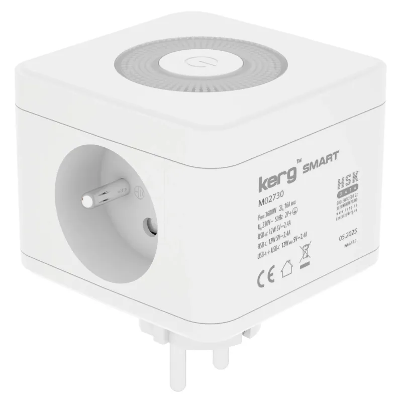 Kostka zasilająca KERG 2-gniazdowa + ładowarka | PartsPC.pl