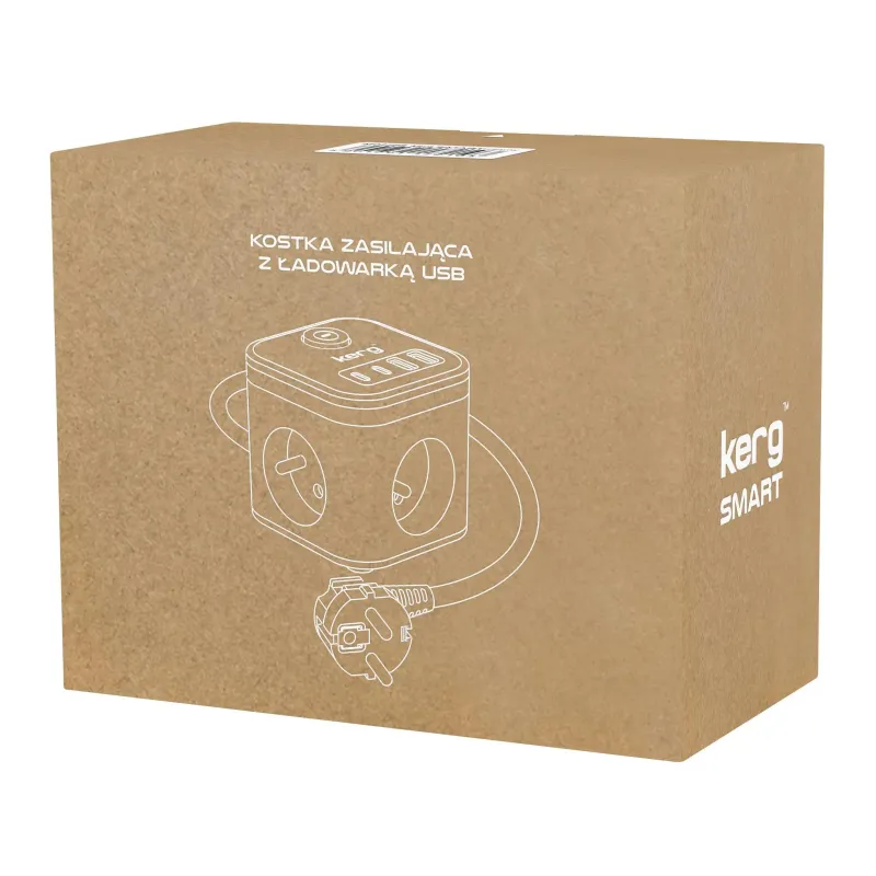Kostka zasilająca KERG 3-gniazdowa + ładowarka | PartsPC.pl