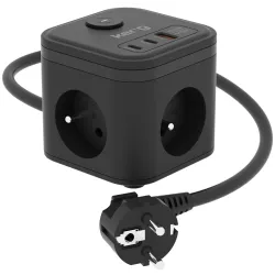 Kostka zasilająca KERG 3-gniazdowa + szybka ładowarka | PartsPC.pl