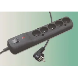 Listwa zasilająca Lestar LF-530WA 5+ 1,5m czarna | PartsPC.pl