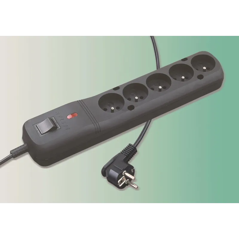 Listwa zasilająca Lestar LF-530WA 5+ 1,5m czarna | PartsPC.pl