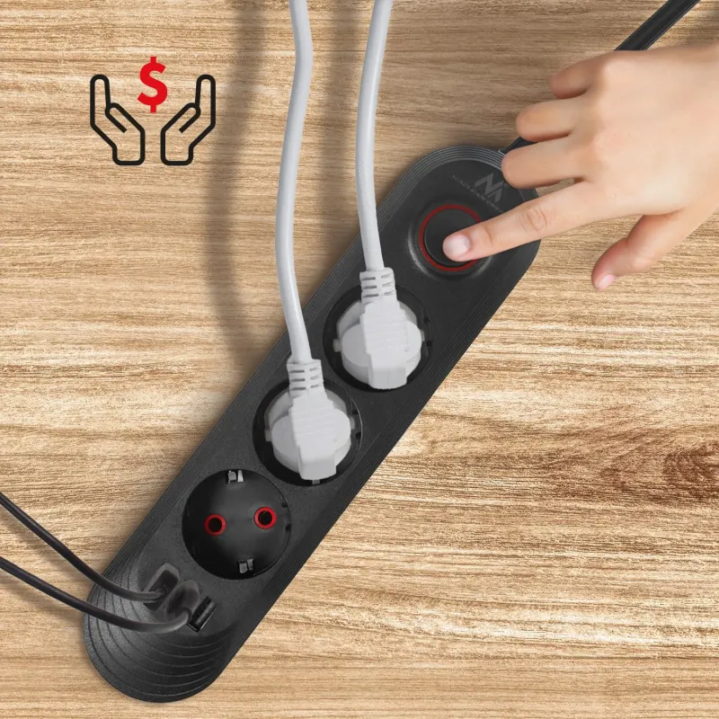 Listwa zasilająca Maclean MCE394 B, przedłużacz 3gniazda... | PartsPC.pl