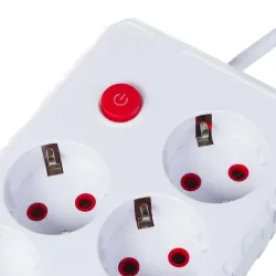 Listwa zasilająca Maclean MCE392 W, przedłużacz 4 | PartsPC.pl