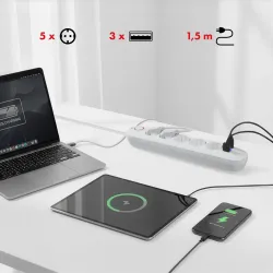 Listwa zasilająca Maclean MCE395 W, przedłużacz 5 gniazd | PartsPC.pl