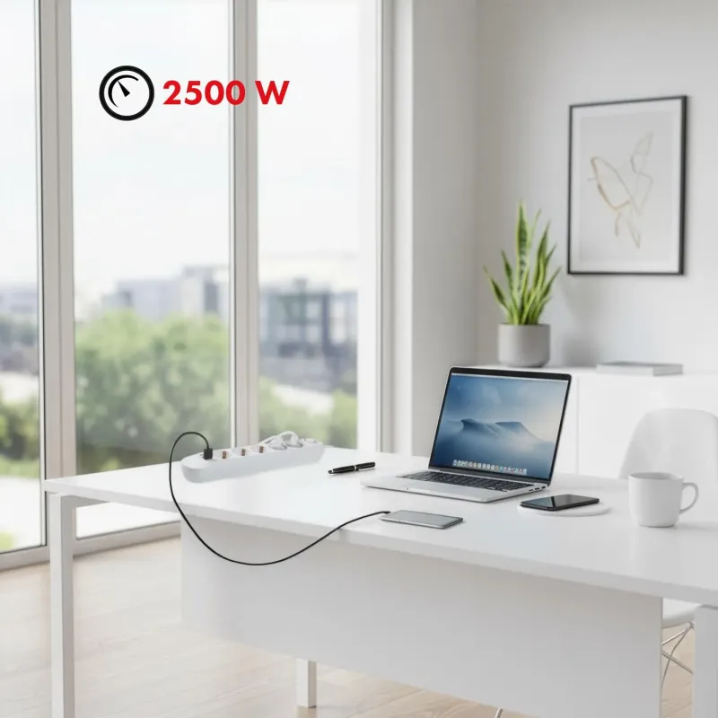 Listwa zasilająca Maclean MCE395 W, przedłużacz 5 gniazd | PartsPC.pl