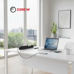 Listwa zasilająca Maclean MCE395 B, przedłużacz 5 gniazd | PartsPC.pl