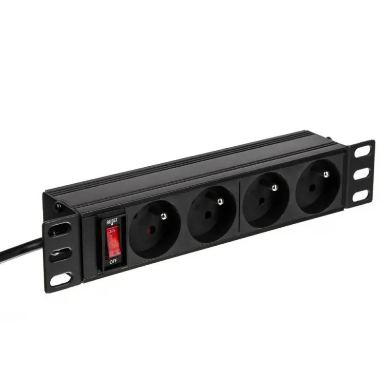 Listwa zasilająca PDU Netrack 10'' 1U, 230V/16A, 4xE, ALU | PartsPC.pl