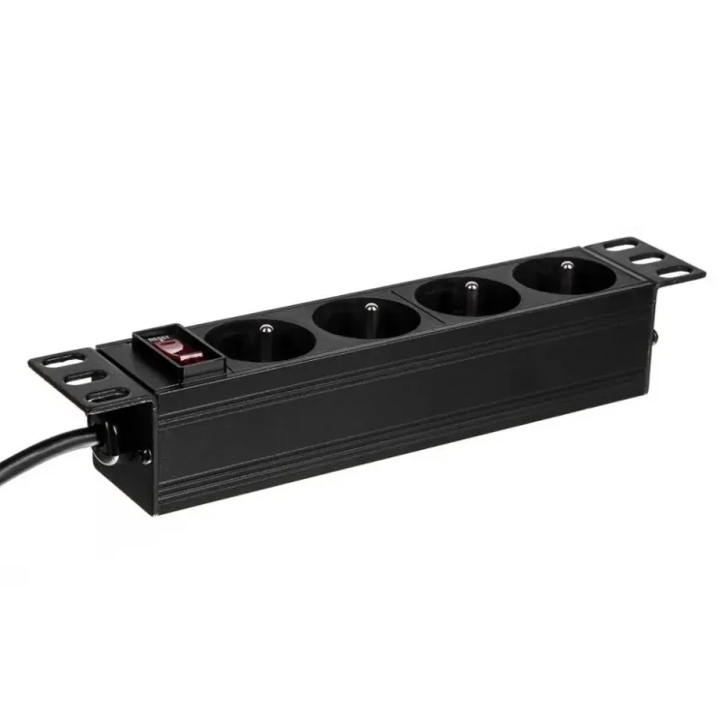 Listwa zasilająca PDU Netrack 10'' 1U, 230V/16A, 4xE, ALU | PartsPC.pl