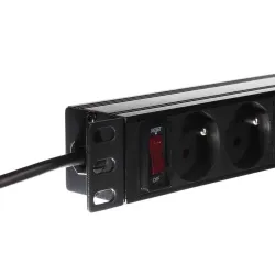 Listwa zasilająca PDU Netrack 10'' 1U, 230V/16A, 4xE, ALU | PartsPC.pl