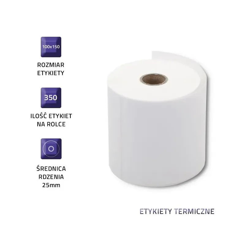 Etykiety termiczne Qoltec 100x150mm | 350szt | PartsPC.pl