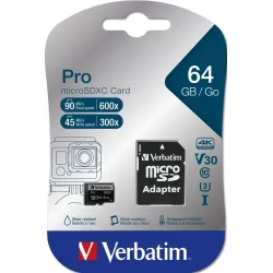 Karta pamięci Micro SDXC Verbatim 64GB Class 10 UHS-1 + | PartsPC.pl