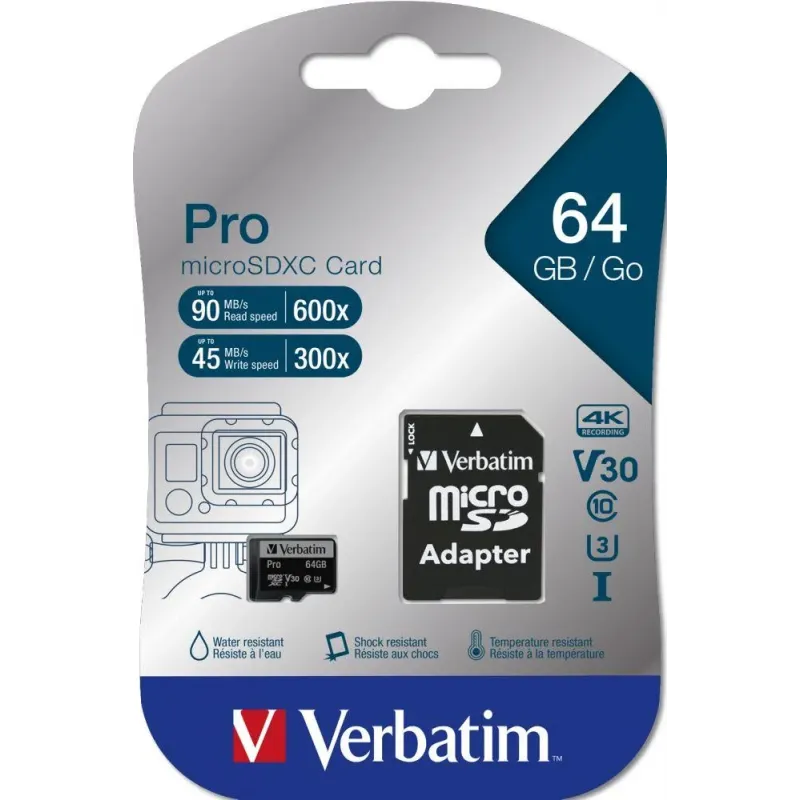 Karta pamięci Micro SDXC Verbatim 64GB Class 10 UHS-1 + | PartsPC.pl