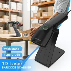 Czytnik kodów kreskowych Qoltec + stojak na skaner | 1D | PartsPC.pl