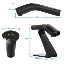 Czytnik kodów kreskowych Qoltec + stojak na skaner | 1D | PartsPC.pl