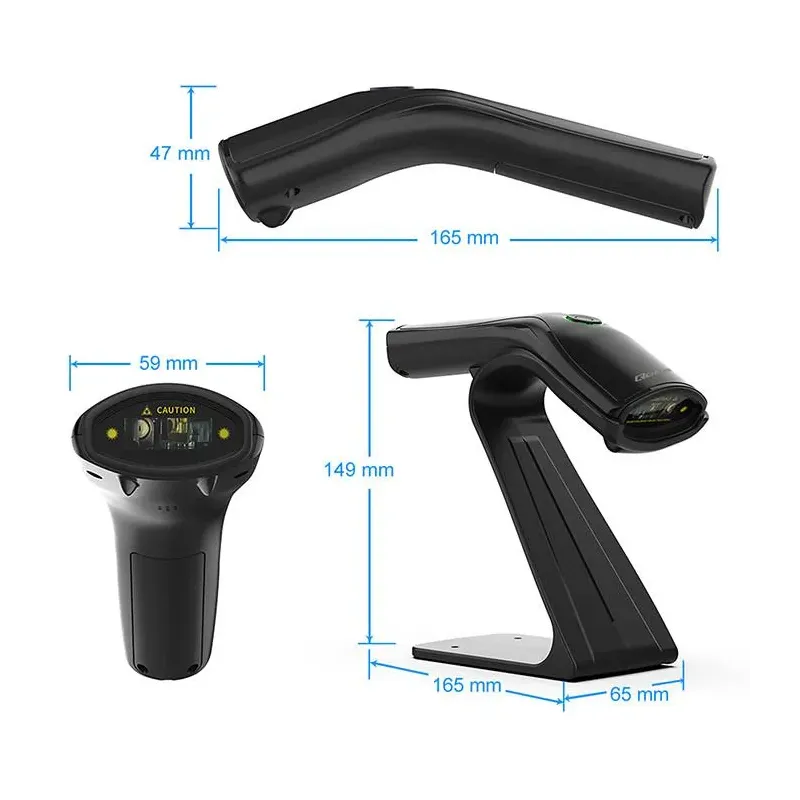 Czytnik kodów kreskowych Qoltec + stojak na skaner | 1D | PartsPC.pl