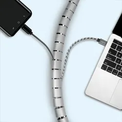 Organizer kabli LogiLink KAB0014 spiralny, 1.5m, srebrny | PartsPC.pl