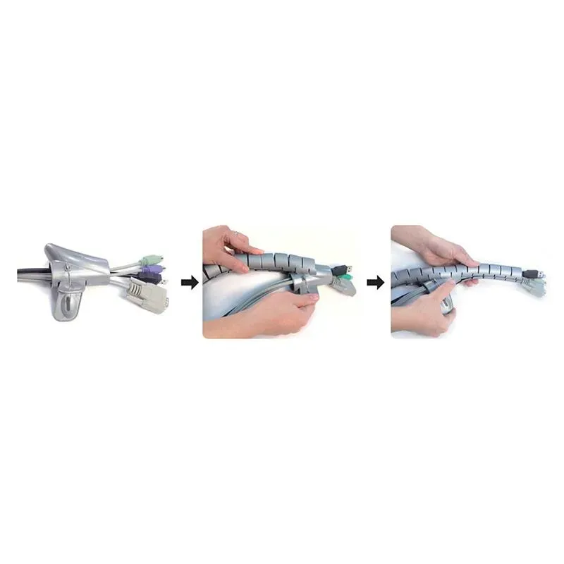 Organizer kabli LogiLink KAB0014 spiralny, 1.5m, srebrny | PartsPC.pl