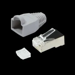 Wtyk RJ45 CAT.6 FTP LogiLink MP0021 z osłonką, szary | PartsPC.pl
