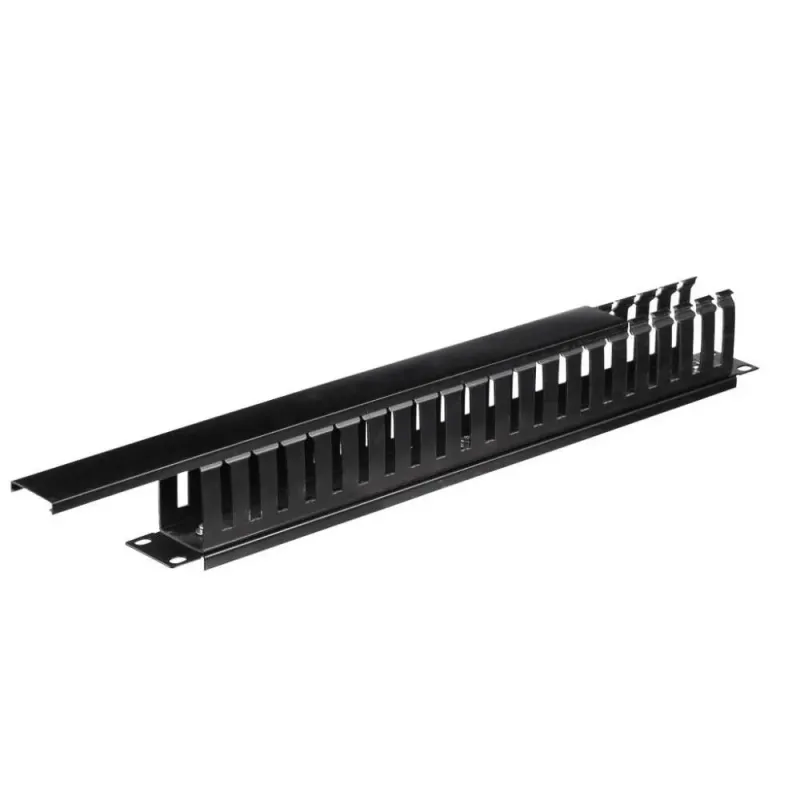 Organizator kabli 19''/1U - czarny z pokrywą Netrack | PartsPC.pl