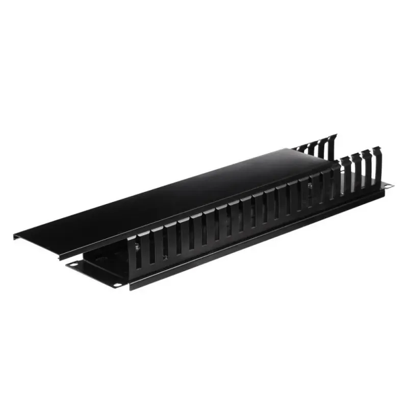 Organizator kabli 19''/2U - czarny z pokrywą Netrack | PartsPC.pl
