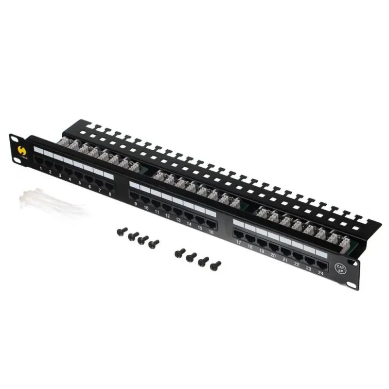 Patch panel 19'' Netrack 24-porty kat. 5e UTP, z półką | PartsPC.pl