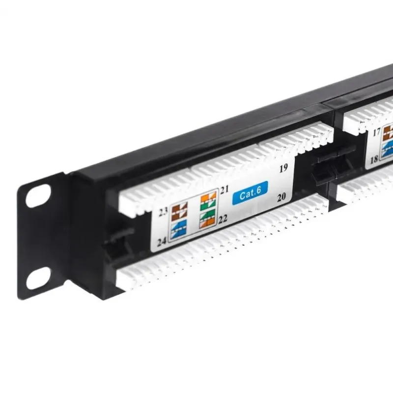 Patch panel 19'' Netrack 24-porty kat. 6 UTP, z półką | PartsPC.pl