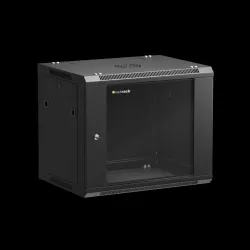 Szafa wisząca 19" Netrack, 9U/600x450mm – czarny, drzwi | PartsPC.pl