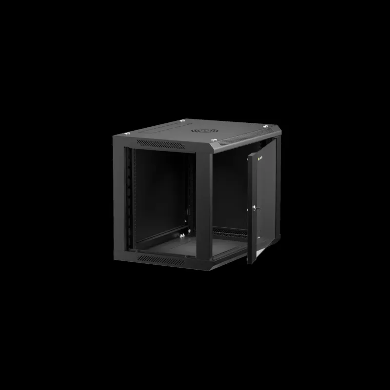 Szafa wisząca 19" Netrack, 9U/600x450mm – czarny, drzwi | PartsPC.pl