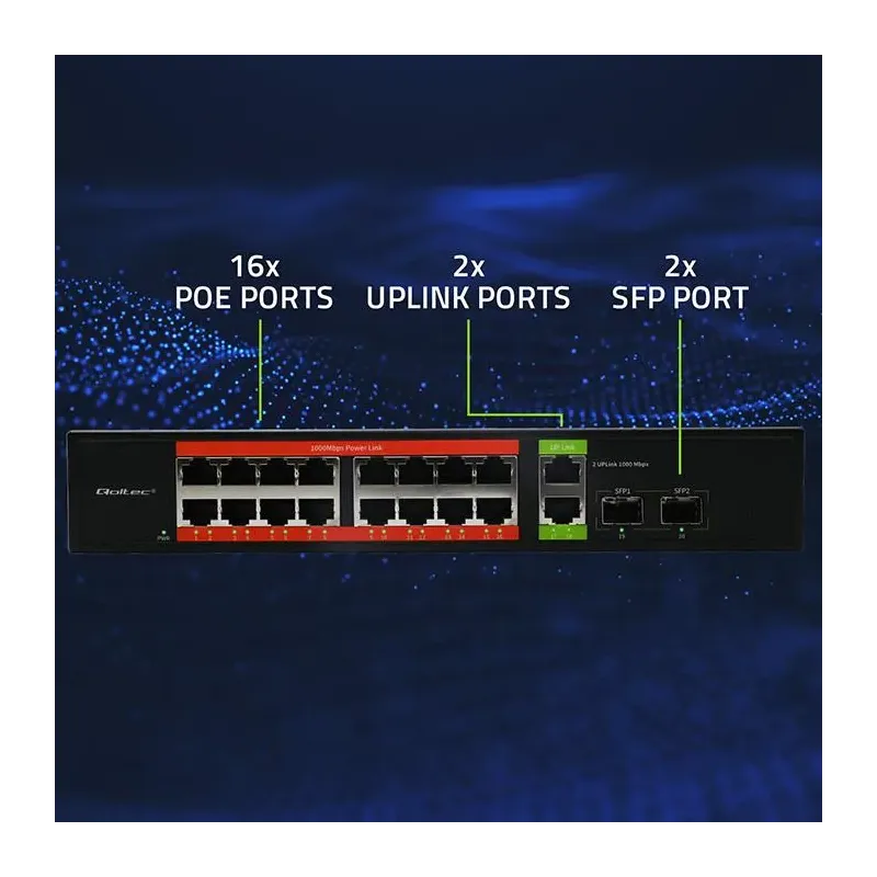 Switch niezarządzalny Qoltec przełącznik sieciowy | PartsPC.pl
