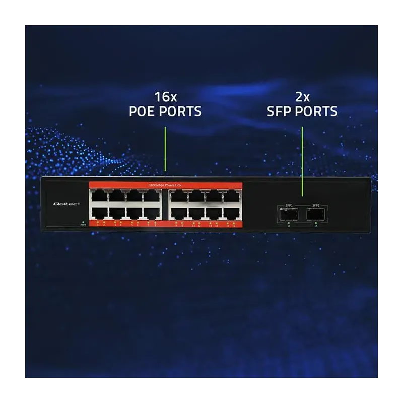 Switch niezarządzalny Qoltec przełącznik sieciowy | PartsPC.pl