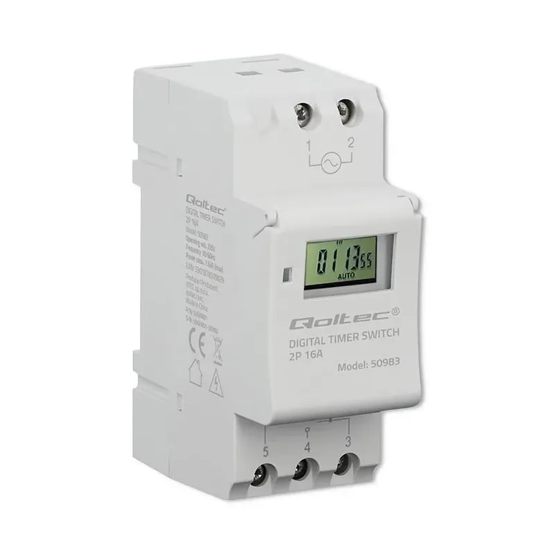 Programator czasowy Qoltec Elektroniczny na szynę DIN z | PartsPC.pl