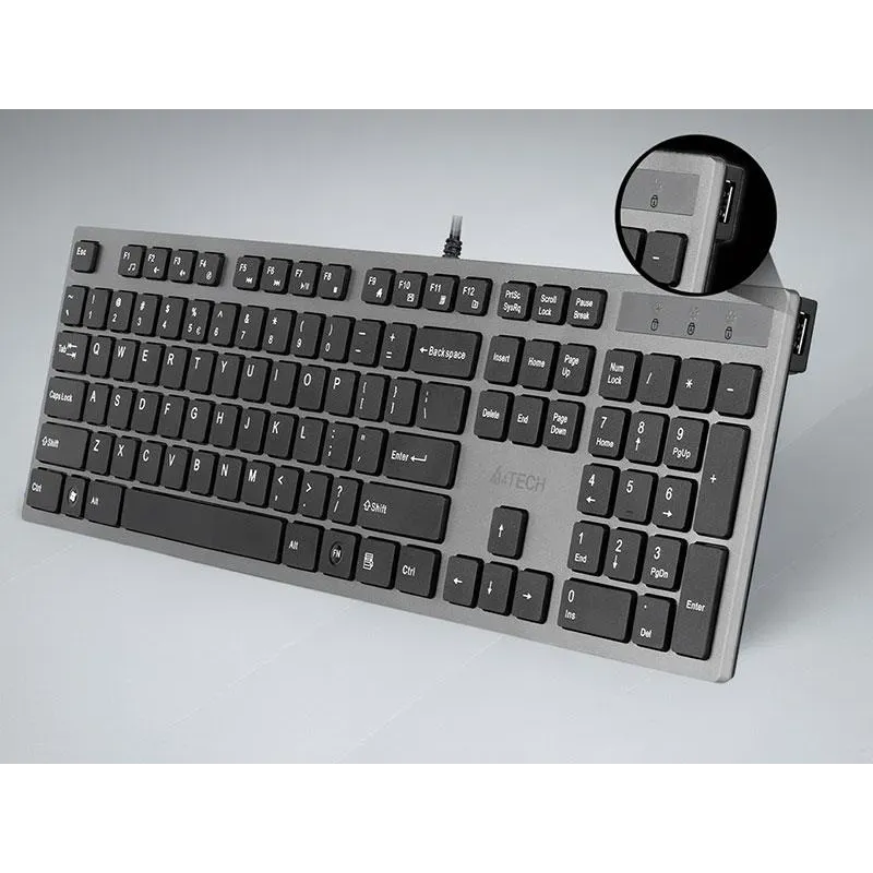 Klawiatura przewodowa A4Tech KV-300H USB czarno-grafitowa | PartsPC.pl