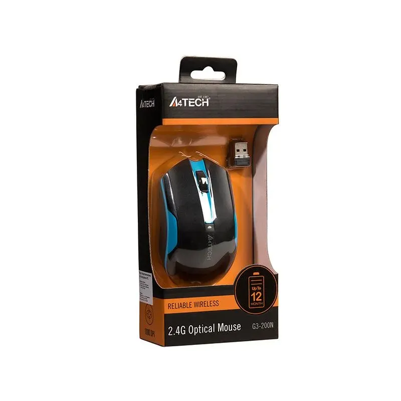 Mysz bezprzewodowa A4Tech V-TRACK G3-200N-1 Black+Blue | PartsPC.pl