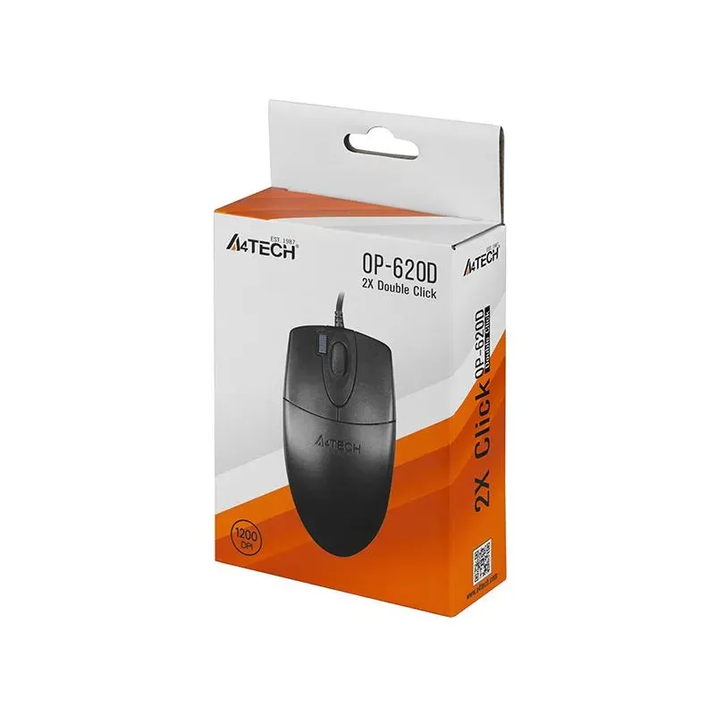Mysz przewodowa A4tech OP-620D optyczna USB czarna | PartsPC.pl