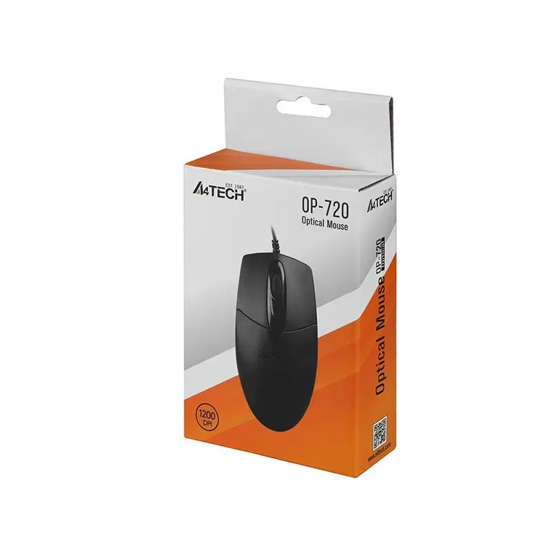 Mysz przewodowa A4Tech OP-720 optyczna USB czarna | PartsPC.pl