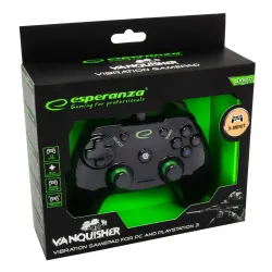 Gamepad PS3/PC USB Esperanza "Vanquisher" czarny | PartsPC.pl