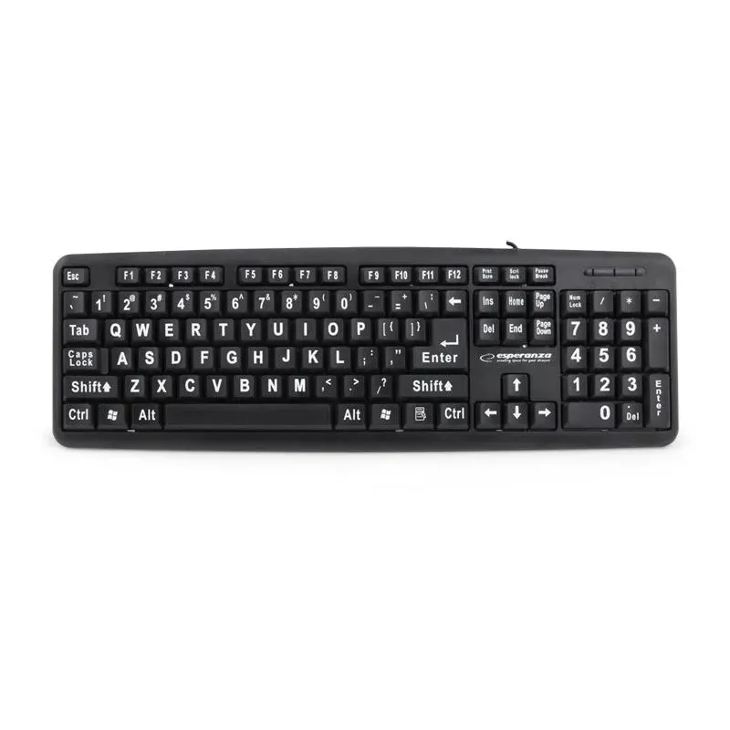 Klawiatura przewodowa Esperanza EK129 Florida z dużymi | PartsPC.pl