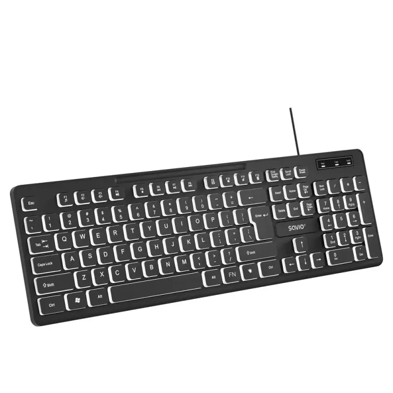 Klawiatura przewodowa SAVIO KB-04 podświetlana LED | PartsPC.pl