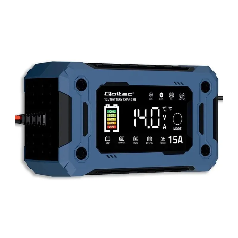 Ładowarka inteligentna Qoltec mikroprocesorowa 12V 15A | PartsPC.pl