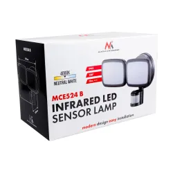 Lampa LED Maclean MCE524 B, z czujnikiem PIR, 20W, | PartsPC.pl