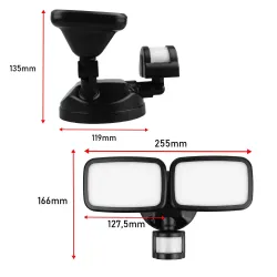 Lampa LED Maclean MCE524 B, z czujnikiem PIR, 20W, | PartsPC.pl