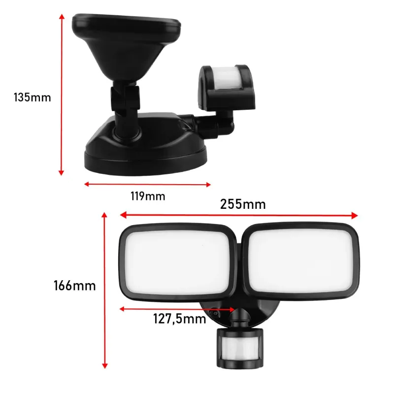 Lampa LED Maclean MCE524 B, z czujnikiem PIR, 20W, | PartsPC.pl