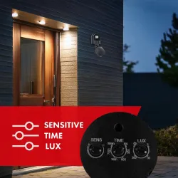 Czujnik ruchu zmierzchu ścienny Maclean MCE25 B/B czarny | PartsPC.pl