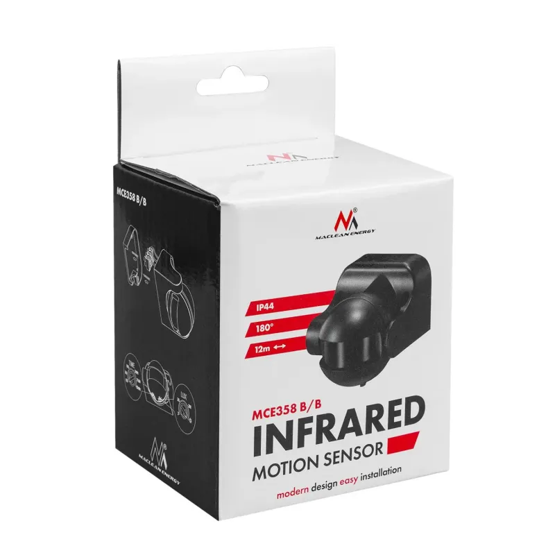 Czujnik ruchu PIR Maclean MCE358 B/B, na podczerwień, | PartsPC.pl