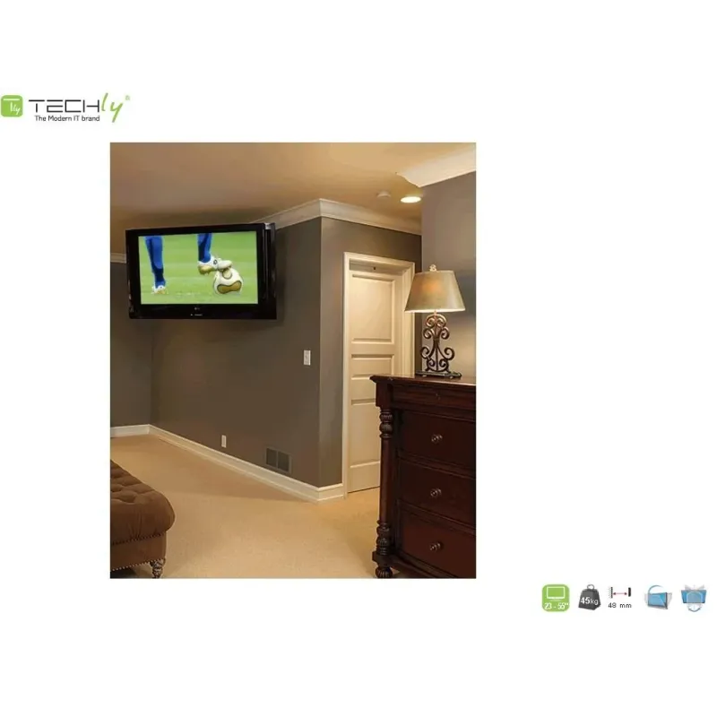 Uchwyt ścienny Techly 23"-55", 45kg obrotowy | PartsPC.pl