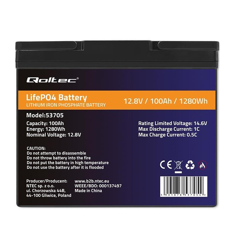 Akumulator LiFePO4 Qoltec Litowo-Żelazowo-Fosforanowy ... | PartsPC.pl