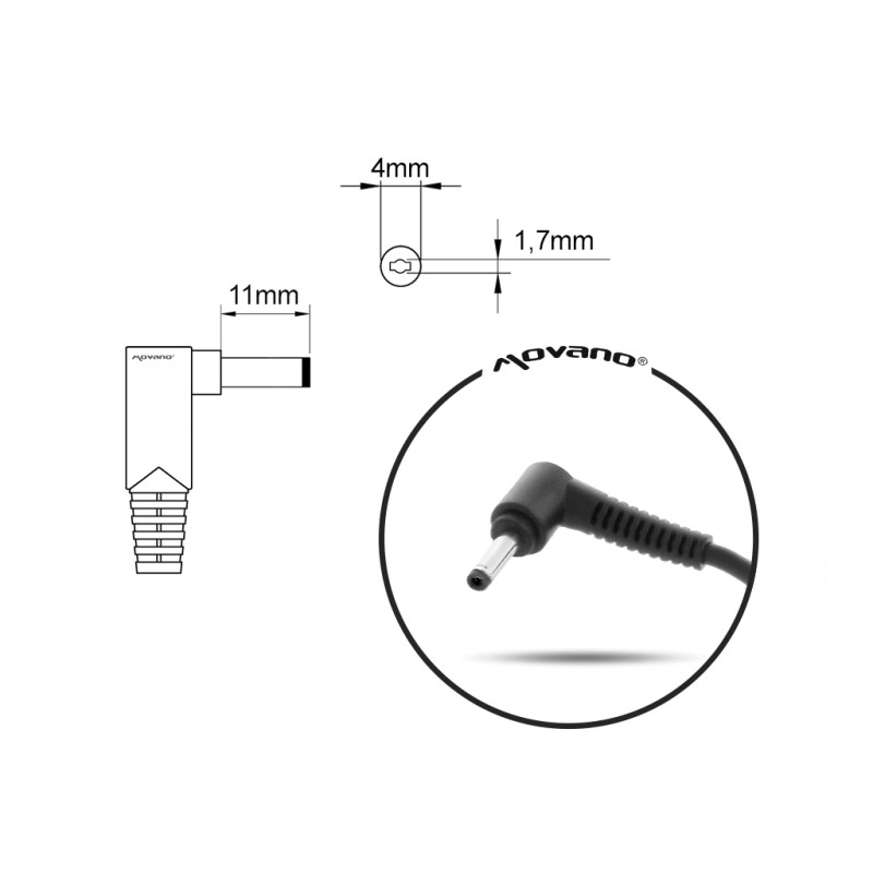 Zasilacz Movano 20v 3.25a (4.0x1.7) 65W do Lenovo | PartsPC.pl